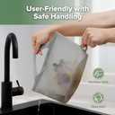 Haakaa Silicone Microwave Steamer & Steriliser Bag, 70oz/2000ml Large Capacity Reusable Steaming Bags for Baby Bottles, Breast Pump, Accessories, Pacifiers,Teethers, Great for Home&On The Go, Grey/1PC