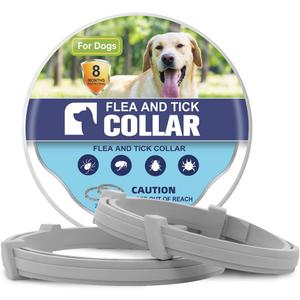 Flea Collar for Dogs, Tick Collar for Larger Dogs, Dog Flea Collars,8 Months Protection,Plant-Based Ingredients,Comfortable Dog Flea Collars  Perfect for Sleep, Play, Walks & Water Fun-2P (2 Ounce ( Pack of 2 ))