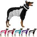 MIGOHI Full Body Dog Coat - Warm Reflective Small Dog Winter Coat with Harness, Turtleneck Fleece Jacket for Dogs,Four-Leg Windproof Puffer Jackets Snowsuit with Zipper for Small Medium Large Dogs,XS