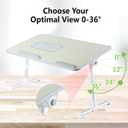Adjustable Laptop Table with Cooling Fan - Desk for Working, Reading, Writing, Drawing and Eating in Bed, Sofa, Floor, Couch