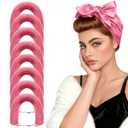 Togayu Heatless Curls, Heatless Curls Overnight Hair Care Set - Jumbo Velvet Hair Curlers to Sleep In, Soft Heatless Curling Rods for All Hair Types, Pink