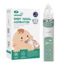GROWNSY Nasal Aspirator for Baby, Electric Nose Aspirator for Toddler, Baby Nose Sucker, Automatic Nose Cleaner with 3 Silicone Tips, Adjustable Suctions, Music and Light Soothing Function (Green)
