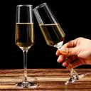 Champagne Glasses, Set of 12 Champagne Flutes with Unique Shape, Long Stem Sparkling Wine Glasses for Party, Restaurant, Bar, Wine Toasting, Clear