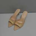 Women Clear Pointed Toe Sandals Stiletto Heels Transparent Strap High Heels Slip on Mules for Women
8.5