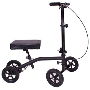 Carex Economy Rolling Knee Walker with Comfortable Padding - Steerable Knee Scooter for Foot Injuries with Hand Brake - Crutch Alternativ