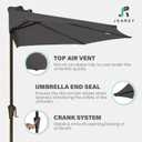 JEAREY 9ft Half Umbrella Outdoor Patio Umbrella Market Umbrellas with Crank, 1/2 Round Wall Umbrella 5 Sturdy Ribs UV Protection for Pool Garden Balcony Deck, Gray
