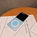 Magnetic for Samsung Galaxy Z Flip 6/Flip 5 Case Women Girls,[Compatible with MagSafe] [Holographic Iridescent Color Changing Effect] Fashion Slim Cute and Unique Matt Protective Phone Cover