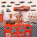 108PCS Race Car Party Favors - Themed Birthday Goodie Bags with Party Straws, Bubble Slap Bracelets, DIY Car Stickers, Pencil Caps