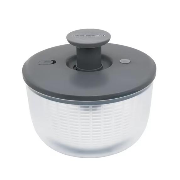 KitchenAid 7.38 qt Pump Salad Spinner and Fruit Washer with Serving Bowl, Charcoal