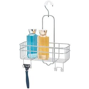 iDesign Euro Metal Hanging Bathroom Shower Caddy with Swivel Hook, Extra Space for Shampoo, Conditioner, Soap, Razors, Loofahs, Towels, 11" x 4.5" x 14.86", Silver