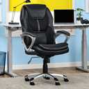 Serta Amplify Executive Office Chair with Faux Leather and Mesh, Adjustable Ergonomic Comfy Seat with Lumbar Support, Modern Computer DeskChairs, Swivel Rolling Wheels, Black