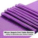 XCHI Purple Glitter Sequin Mirror Table Runner Table Decoration for Wedding Party Singles Dance Home Kitchen Decor 13x90 Inch