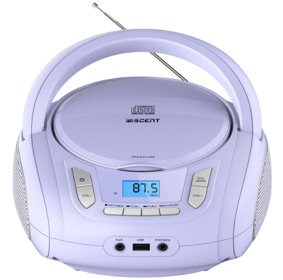 WIITHINK Radio CD Player with Bluetooth,FM Radio,USB MP3 Playback,AUXin,Headphone Jack,MP3 CDs Compatible,Portable CD Players for Home or Outdoor