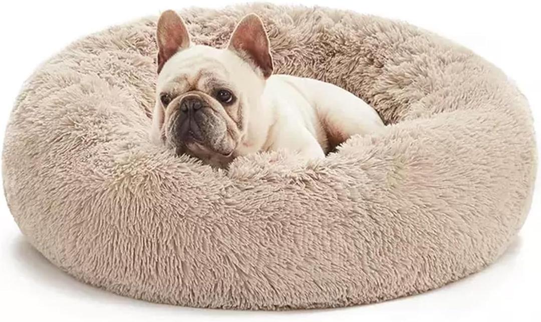 Washable Dog & Cat Bed for Ultra Large Small Medium Size Pet, Calming Donut Round Cute Warming Mat House Supply Indoor, 8 Sized Deal Necessity Essential Furniture for Boy Girl Puppy Kitten kitty
