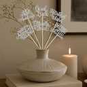 12 Pack Happy Retirement Centerpiece Sticks Officially Retired Table Flower Centerpieces Sticks No Work Zone Floral Decorations for Retirement Theme Birthday Party Centerpieces Supplies Silver