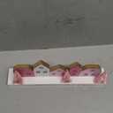 Amyhill Pink Lighted Wooden Christmas Tabletop House Village Decor Farmhouse LED Christmas Tabletop Decor Merry Rustic Xmas Block Centerpiece Sign with Word for Home Bedroom Holiday Ornament