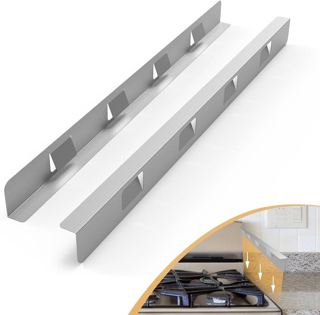 Stove Gap Covers 316 Stainless Steel,Stove Gap Filler,Heat-Resistant Oven Side Gap Filler,Between Stove and Counter Slide In Range Trim Kit for Kitchen,2 Pack (23.2 Silver)
