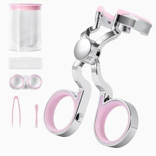 MUQING Colored Contact Lens Aids, Lens Insertion & Remover Tool for New User & Girls with Long Nails, Contact lens Accessories Kits, Easy Carry and Use (Pink)