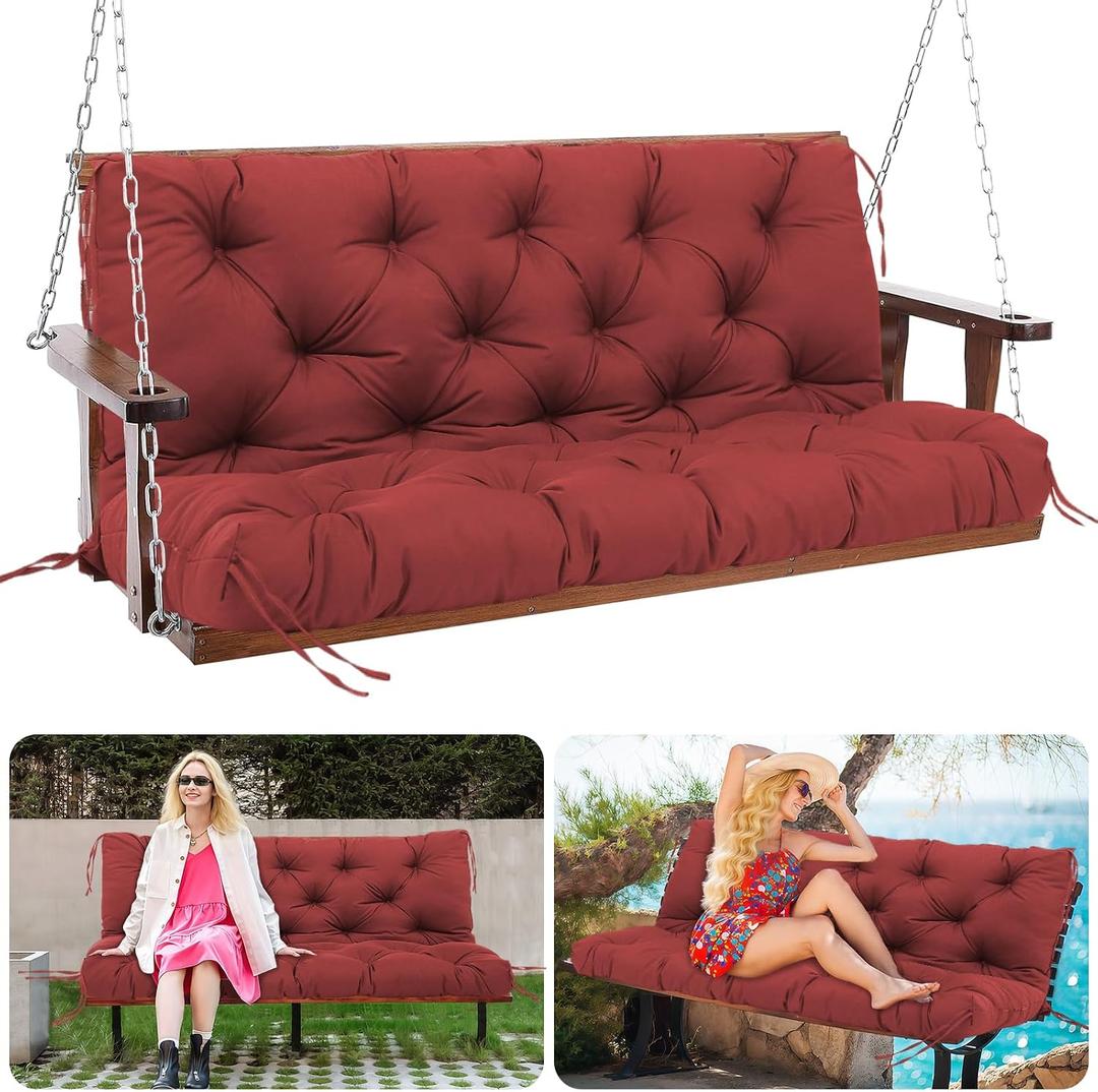 48" / 4 FT Porch Swing Cushions Outdoor, 5" Thick 2-3 seat Swing Cushion, 48x40x5inch