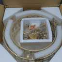 16" Gold Crystal Chandelier 4-Light Modern Round Glass Pendant Ceiling Light Fixture 2-Tier Luxury K9 Crystal Chandeliers for Dining Room, Kitchen Island, Living Room Bedroom