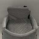 Dog Car Seat for Small/Medium Dogs, Memory Foam Dog Booster Seat, Travel Safety Per Car Seat with Washable Removable Cover, Storage Pockets for Dogs up to 35 lbs(Gray)