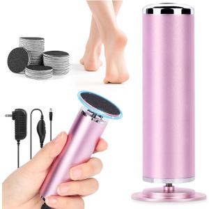 LIONVISON Electric Foot Callus Remover: Adjustable Speed Foot File for Cracked Heels - Working Women's Summer Pedicure Tool with 60pcs Sandpaper Discs - Dead Skin Remover for Dry Feet at-Home