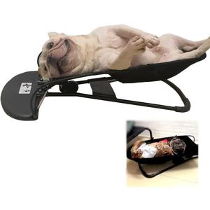 Pet Foldable Sleep Elastic Seat with Mesh Center - Cozy Lounge for Small Animal,Portable Elevated Dog Shaker Rocking Chair - Height Adjustments,Black