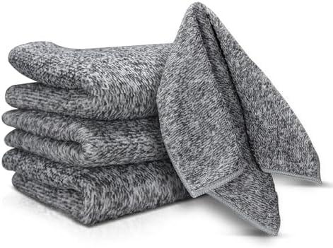 AREYCVK Kitchen Dish Cloths Set, Absorbent Cotton Cleaning Rags, 30Pack (Gray)
