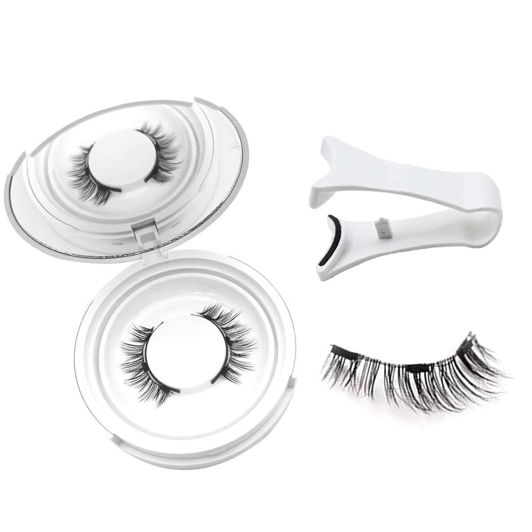 Ginani Magnetic Eyelashes, Ginani Magnet Eyelashes with Applicator Natural Look, Reusable No Glue or Liner Needed Soft Eyelashes Kit for Women(Natural)