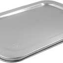304 Stainless Steel Divided Plates,Ulifestar 3 Compartment Plates Rectangular Divided Dinner Tray Metal Dinner Plates for Kids Adults Children Dishwasher Safe Reusable Dinnerware with Lid 24*17*4.2cm