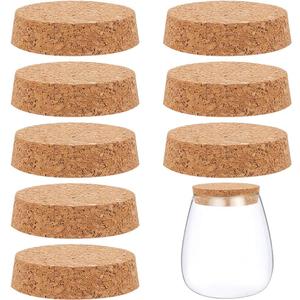 BENECREAT 12Pcs Wooden Tapered Cork Plugs, BurlyWood Soft Wood Corks for Wine Beer Bottle Crafts, 2.4inch in Diameter, 15mm Thick