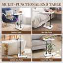 C Table Side Table End Table Adjustable HeightC Shaped End for CouchSnack Tables,360Swivel TV Tray Sofa Table For Small SpacesSide Tables living room and bedroom for Sofa, Bed,Chair(White)