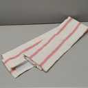 Piper Classics Market Place Red Grain Sack Stripe Shower Curtain, 72" x 72", w/Ticking Stripe Accent and Button Details, Farmhouse Style Bathroom