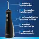 Waterpik Cordless Pearl Rechargeable Portable Water Flosser for Teeth, Gums, Braces Care and Travel, Extra Quiet, 4 Flossing Tips - ADA Accepted, WF-13 Black