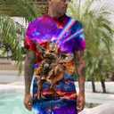 Goodstoworld Male Hawaiian Romper Fashion Zipper Slim Fit Jumpsuit with Pocket S-XXL (XXL)