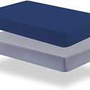 Biloban Crib Sheets Fitted for Boys, 2 Pack Crib Sheet Fits for Standard Crib Mattress, Neutral Toddler Bed Sheets Girl, Grey & Navy, 52”X 28”