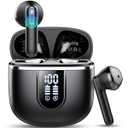 Wireless Earbuds, 2025 Bluetooth 5.4 Headphones with 3D Bass Stereo, 40H Ultralight in-Ear Buds, Bluetooth Earbuds with 4 ENC Noise Cancelling Mic, USB-C LED, IP7 Waterproof Earphones for Android iOS