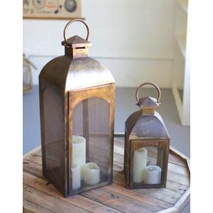 KALALOUKalalou NZK1093 Set of Two Bronze Lanterns, Brown