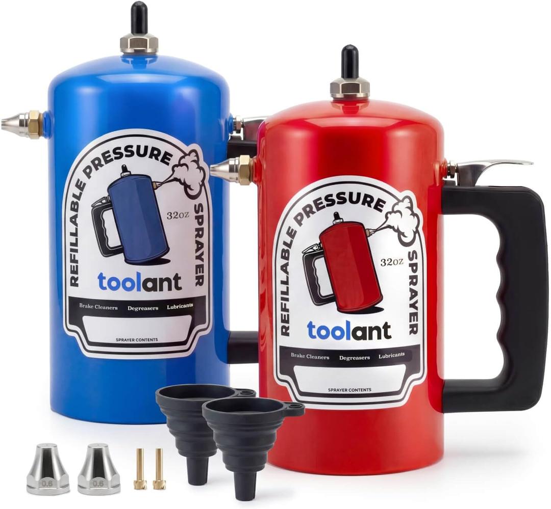 toolant 32oz Refillable Pressurized Sprayers, 200 PSI Max, 2-Pack