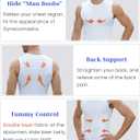 Compression Shirt Men Slimming Body Shaper Vest Crewneck Workout Tank Top (White, XXL)