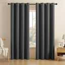 CUCRAF Dark Grey Blackout Curtains 72 inch Length 2 Panels Set, Room Darkening Drapes for Living Room Bedroom, Thermal Insulated Light Blocking Grommet Window Curtain (W52 x L72 Inch)