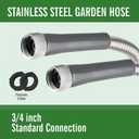 SKYWARD 304 Stainless Steel short Garden Hose 8 ft with Female to Female Metal Connector,Easy to Use & Store, Anti-Leakage Hose, High Water Flow (8ft)