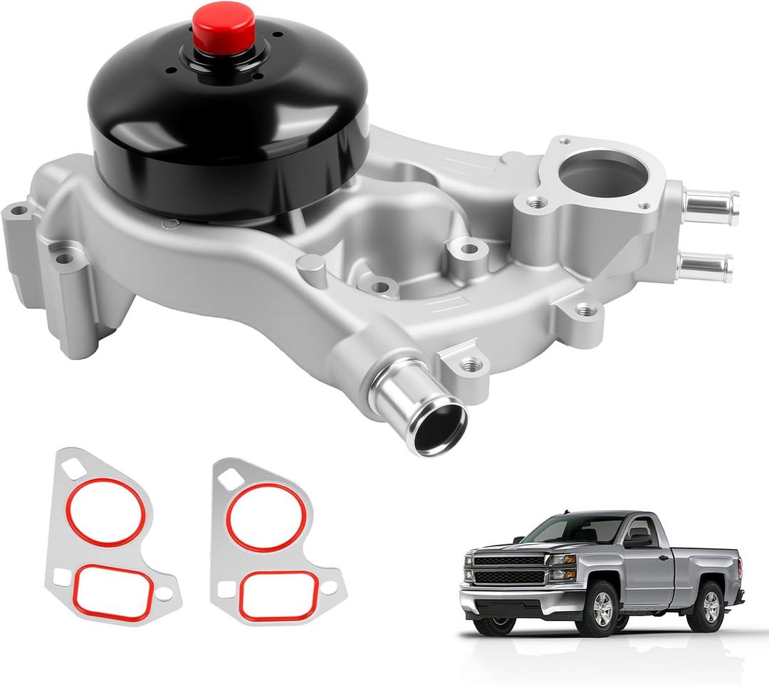 AW6009 Water Pump Kit with Gasket Compatible with 2007-2020 Silverado 1500/2500/3500, Tahoe, Suburban, Sierra, Yukon, Escalade, Rainier Canyon with 4.8L 5.3L 6.0L 6.2L V8 Replaces 45010, 252-901