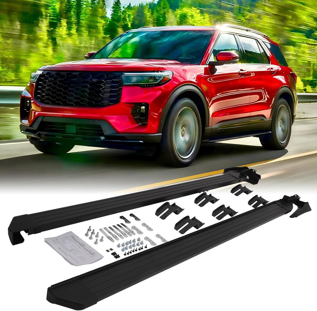 HEKA Running Boards Fit for 2020-2026 Ford Explorer Active Base ST XLT Limited Platinum ST-Line Timberline Hybrid Side Steps Bars Nerf Bars w/Mud Flaps