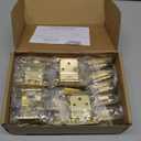 Home Expert 40 Pack (20 Pairs) 3/8 Inch Inset Cabinet Hinges, Self-Closing Face Mount Hinges with Door Bumpers, Satin Brass Gold for Kitchen Cabinets, Bathroom Vanities, Furniture Doors