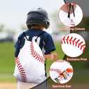 16 Pcs Baseball Drawstring Bag 15.8 x 13.4 Inch Baseball Backpack Treat Bag for Sports Decoration