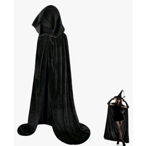 Vampire Costumes Female - Vampire Cape Women for Halloween - Black & Red vampire Hood, 1.2m