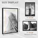 24x36 Poster Frame 2 Pack, Black Poster Frames 24 x 36 inches for Pictures and Art Prints, 36x24 Picture Frame Horizontal or Vertical Wall Mounting