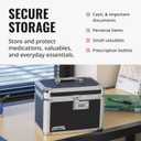 Vaultz Secure Security Lock Boxes - Safe Combination Lock Box, Storage for Documents, Valuables, Medicine & Money - 9.88 x 7.75 x 7 Inch - Black/Chrome
