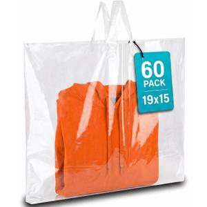 19x15 Large Plastic Shopping Bags for Small Business with Handles